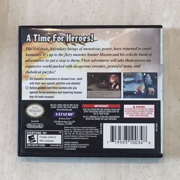 Lufia Curse Of The Sinistrals Nintendo DS Game - Picture 2 of 15